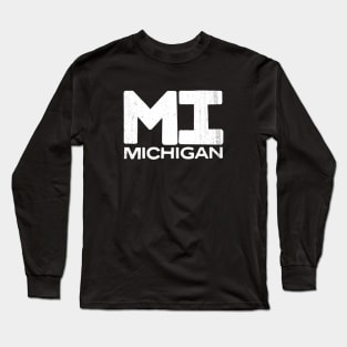 MI Michigan State Vintage Typography Long Sleeve T-Shirt
